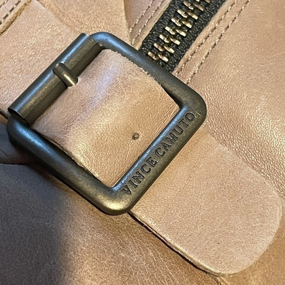 Vince Camuto Shada Distressed Leather Mid Calf Buckle Boots Size 9 boho moto - Picture 3 of 15